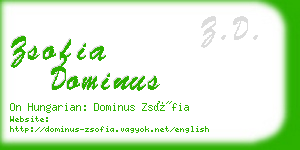 zsofia dominus business card